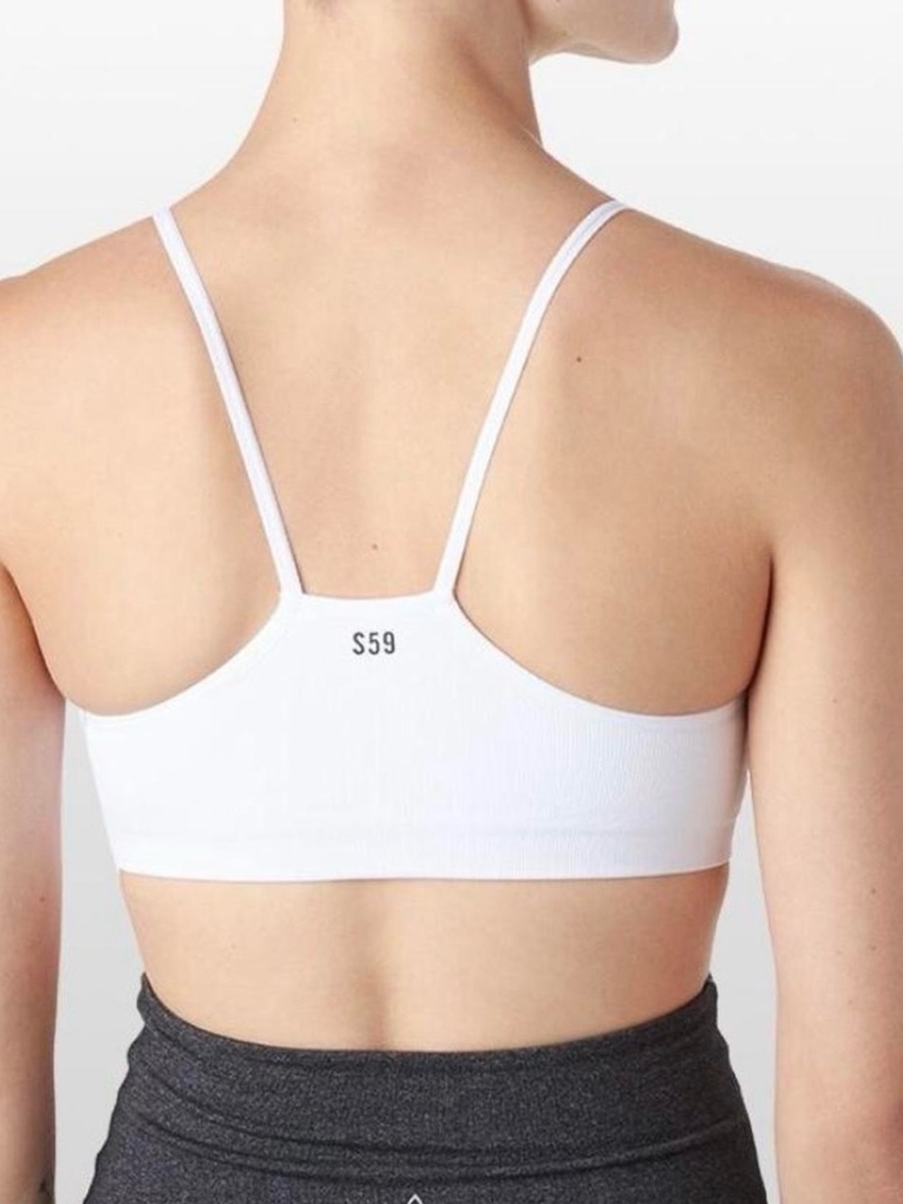 Splits59 White Seamless Racerback Loren Bralette